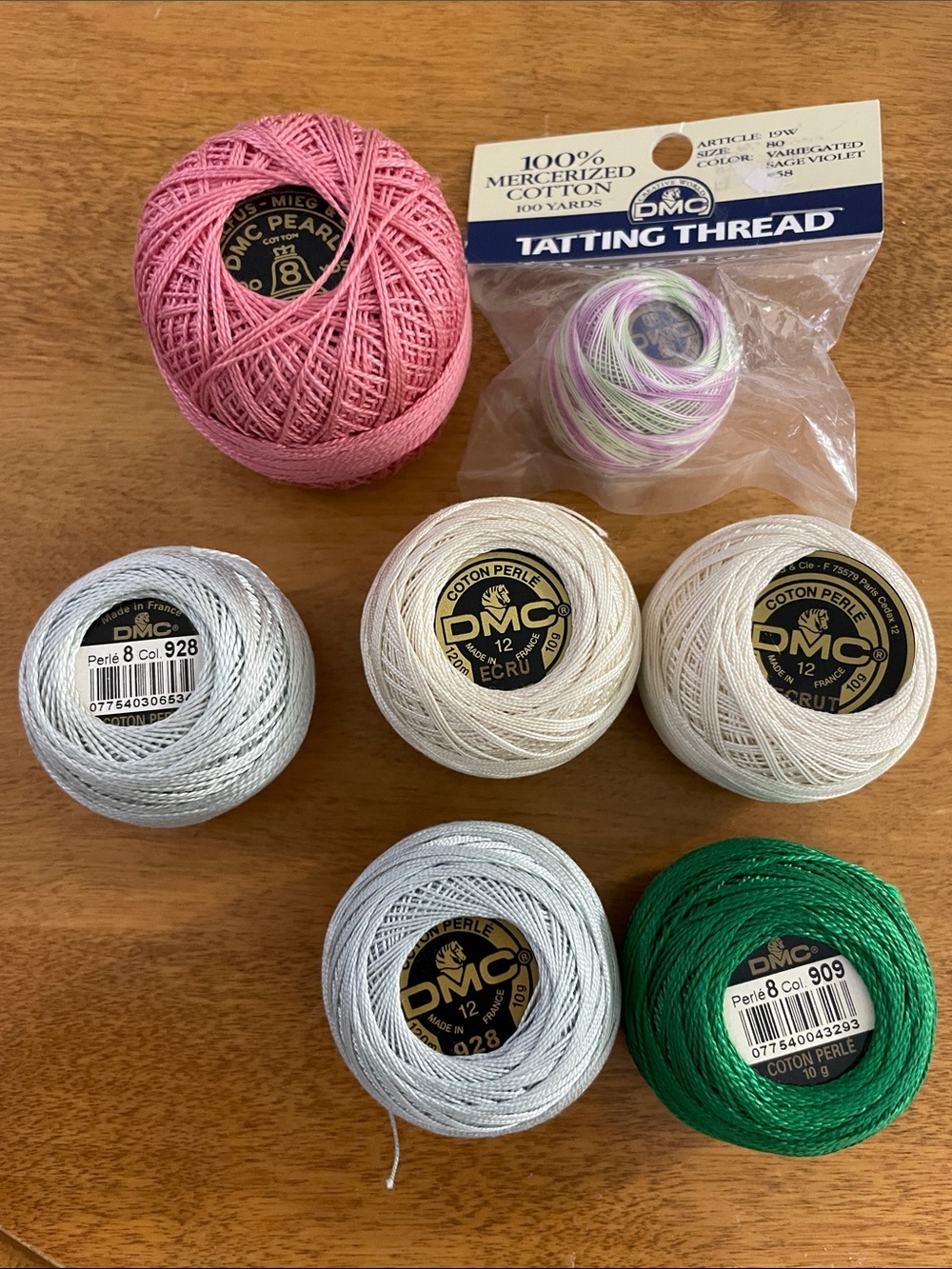 DMC Craft Thread Lot - Pearl Cotton Balls & Size 80 Tatting Thread